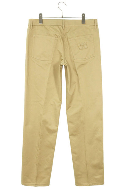 Miu Miu Green Back Logo Cotton Chino Pants Size 40