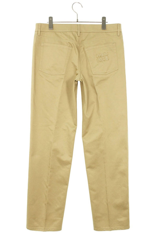 Miu Miu Green Back Logo Cotton Chino Pants Size 40