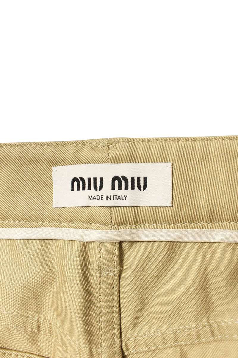 Miu Miu Green Back Logo Cotton Chino Pants Size 40
