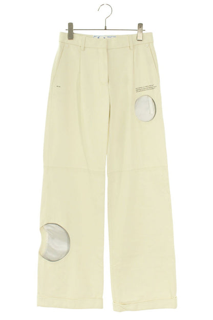 Off-White Perforated Leather White Pants Size 38