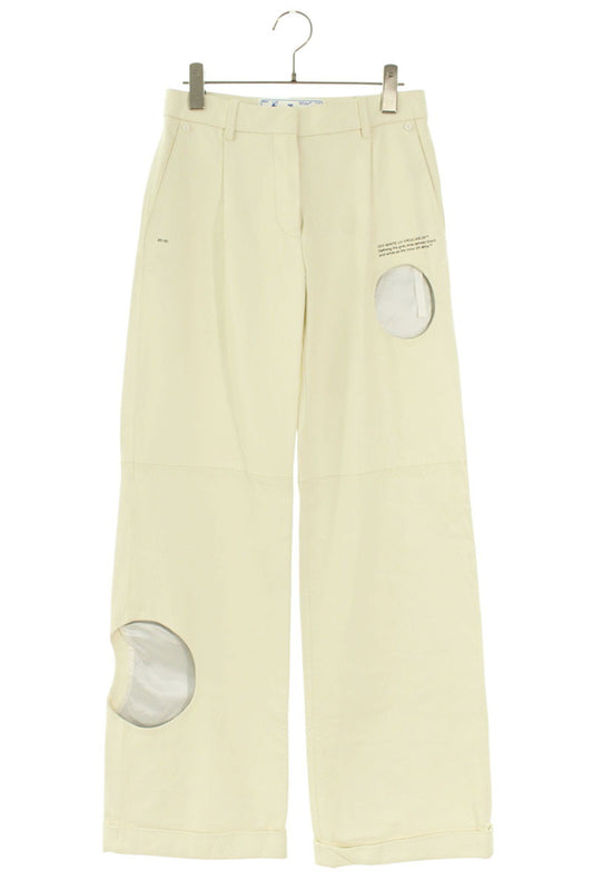 Off-White Perforated Leather White Pants Size 38