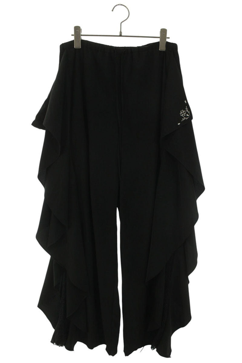 Vintage FETICO Lace Panel Ruffle Trousers Black Size 1