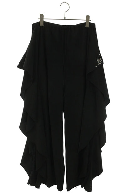Vintage FETICO Lace Panel Ruffle Trousers Black Size 1