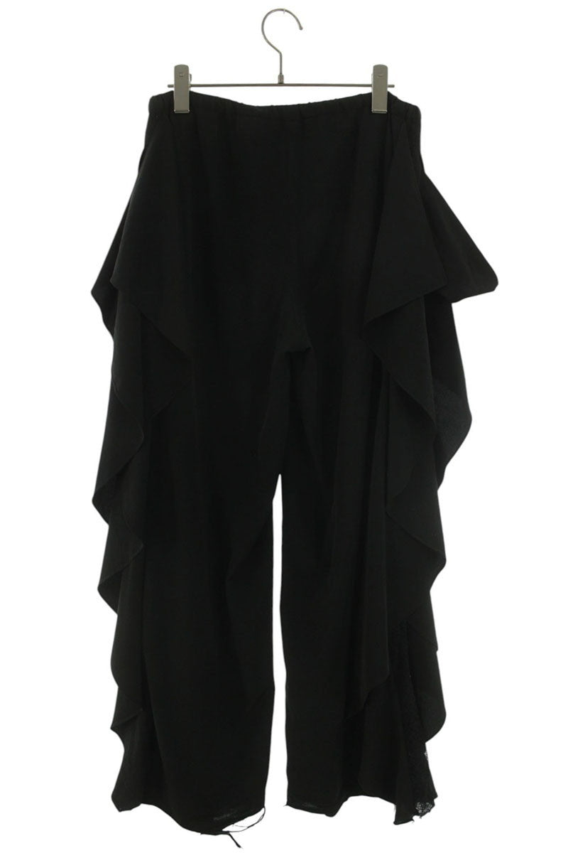 Vintage FETICO Lace Panel Ruffle Trousers Black Size 1