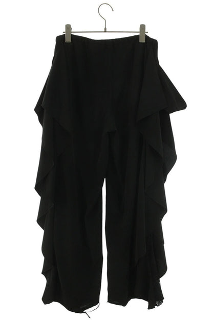 Vintage FETICO Lace Panel Ruffle Trousers Black Size 1