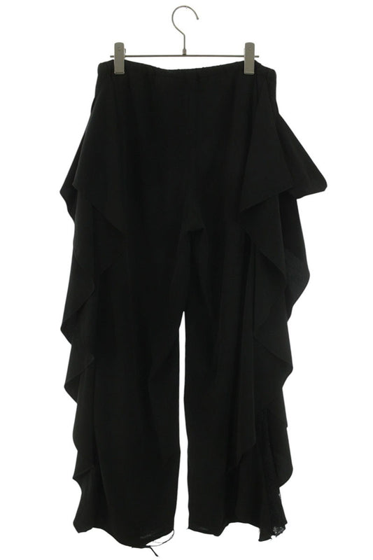 Vintage FETICO Lace Panel Ruffle Trousers Black Size 1