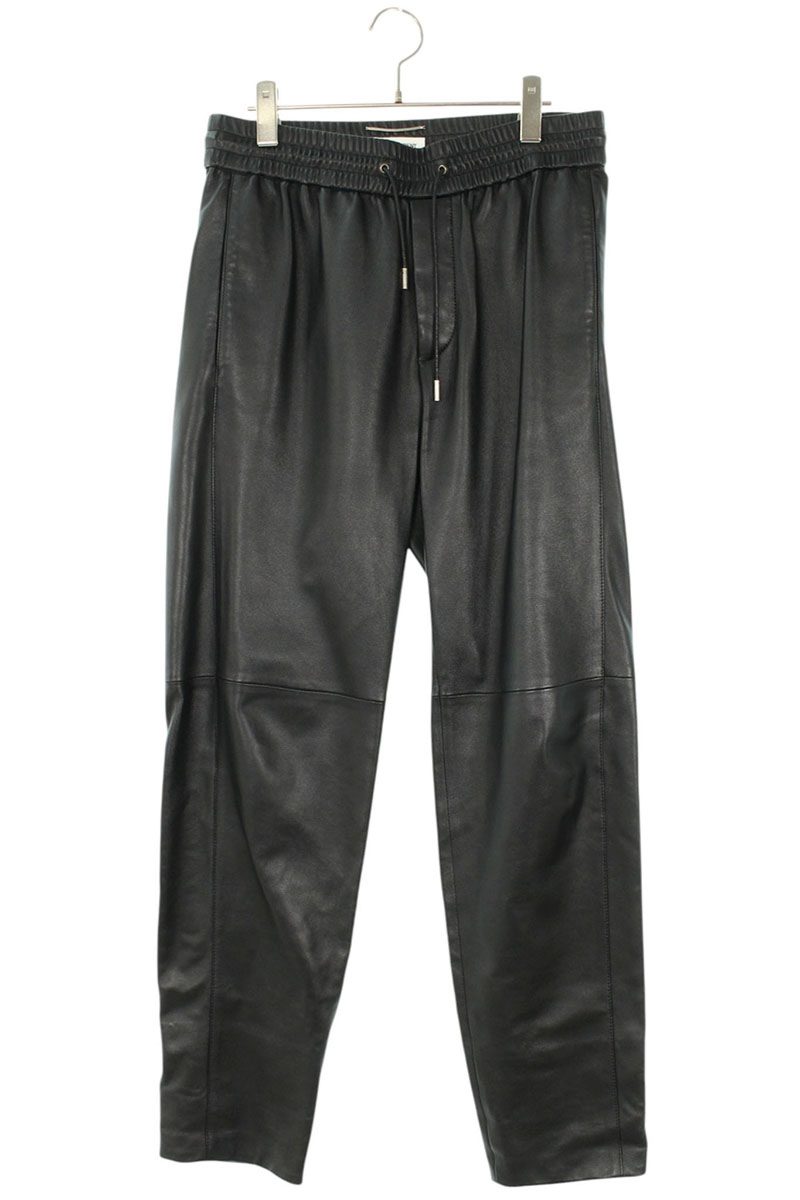 Saint Laurent Paris Black Lambskin Joggers Size 44
