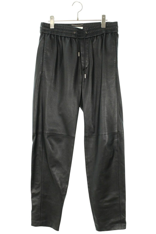 Saint Laurent Paris Black Lambskin Joggers Size 44