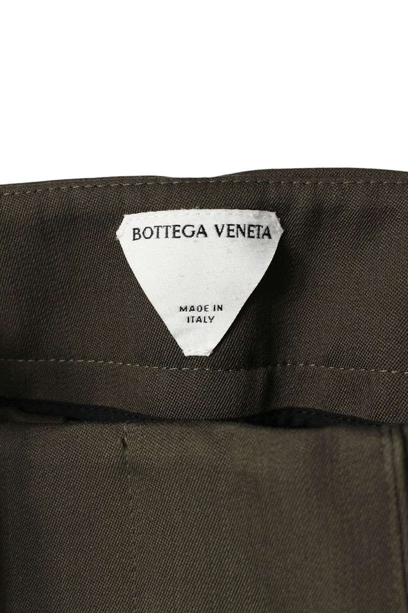 Bottega Veneta Khaki Wool Curved Design Pants Size 36