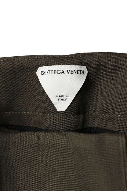 Bottega Veneta Khaki Wool Curved Design Pants Size 36