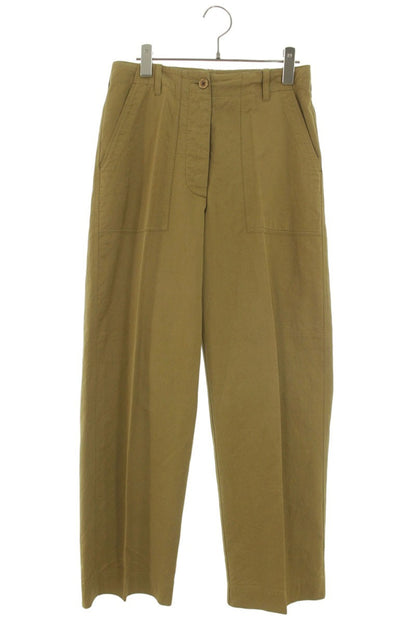 Dries Van Noten Cotton Paper Yarn Button Pants Beige Size 34