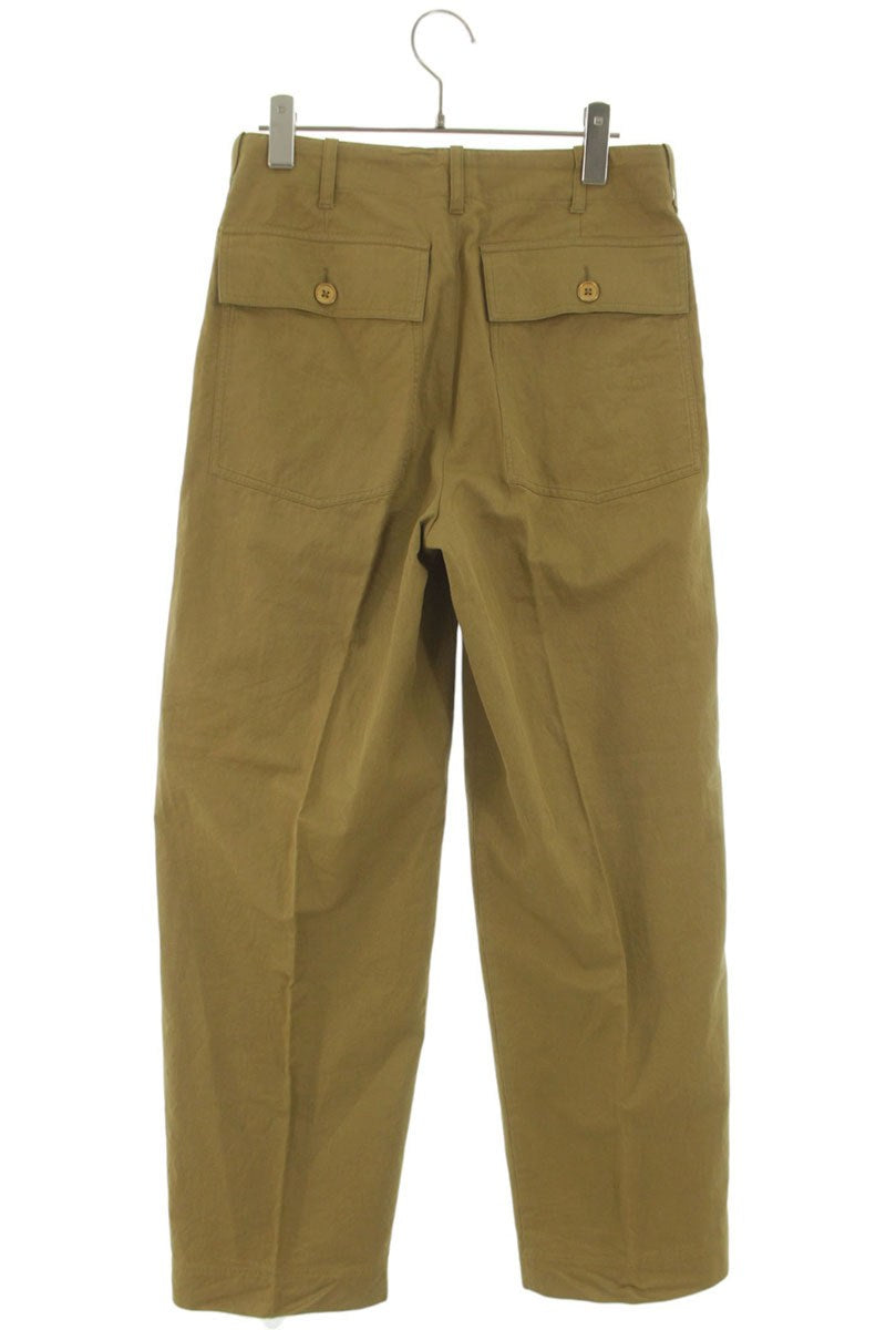 Dries Van Noten Cotton Paper Yarn Button Pants Beige Size 34