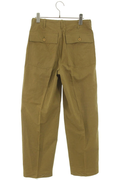 Dries Van Noten Cotton Paper Yarn Button Pants Beige Size 34