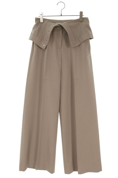 Acne Studios Beige Wide-Leg Slacks Wool Blend Size 30