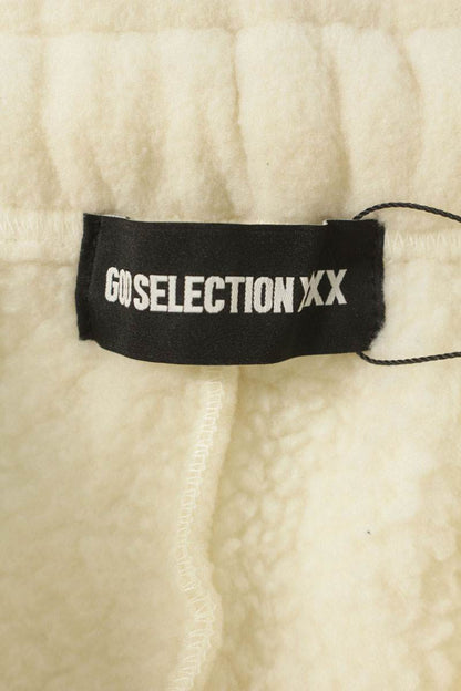 Japanese Brand Logo Design Fleece Pants White Size FREE