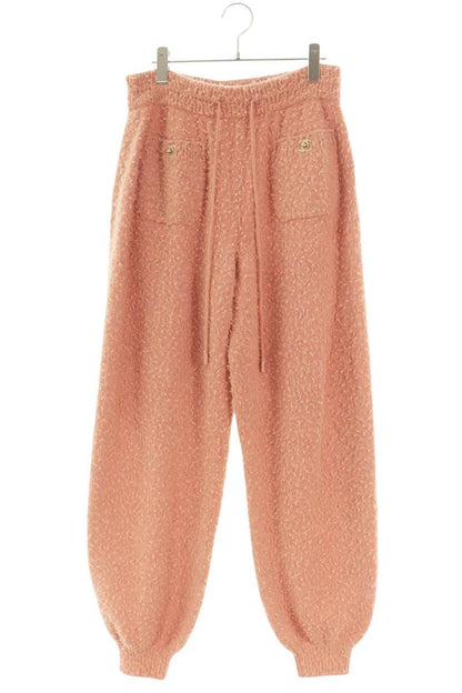 Chanel Coco Mark Turnlock Alpaca Knit Pink Pants Size 40