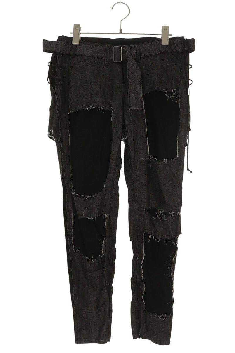 Yohji Yamamoto Belted Distressed Pants Black Size 1