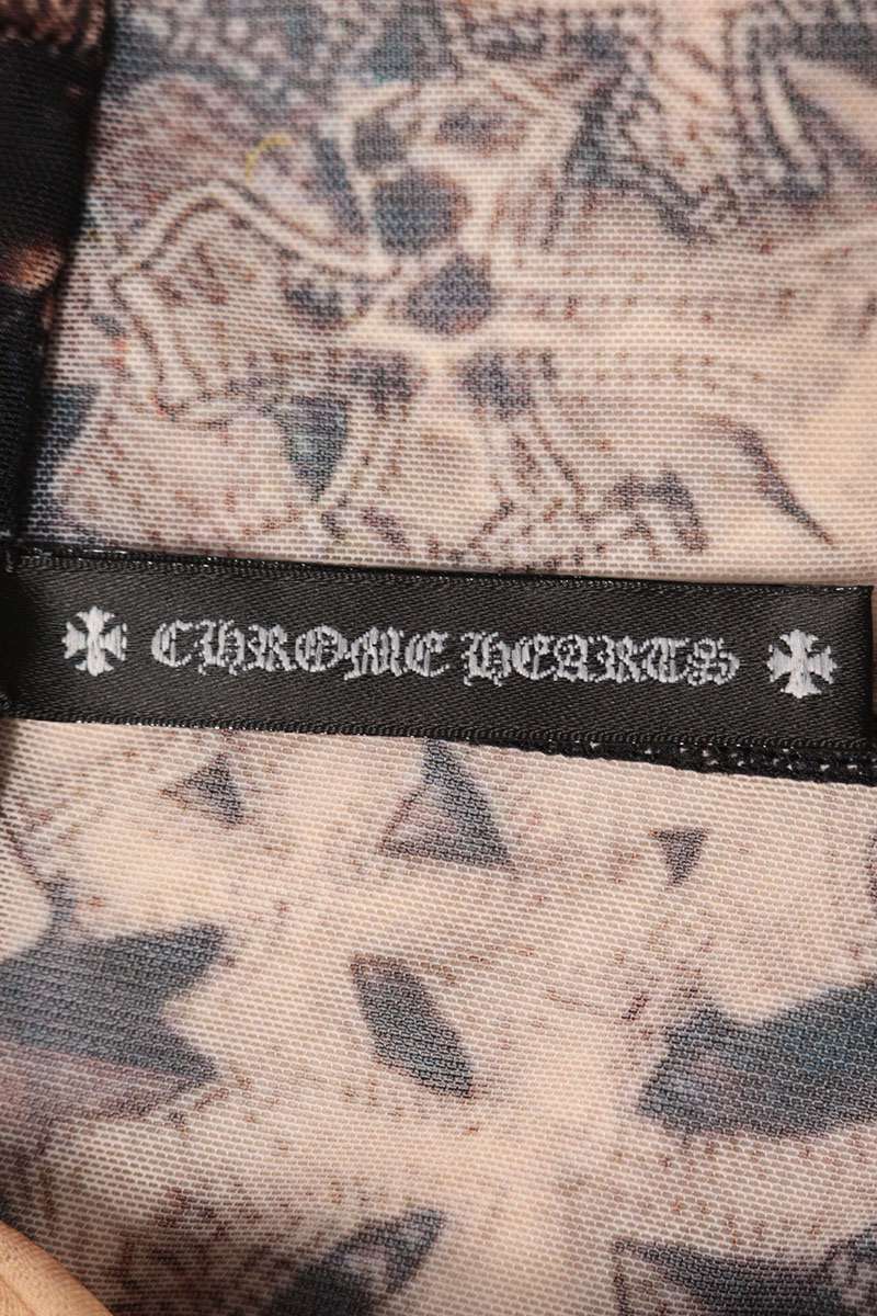 Chrome Hearts Cemetery Cross Mesh Lace Pants Beige Size M