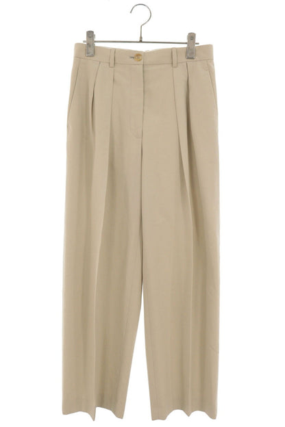 The Row Pleated Cotton Beige Pants