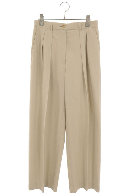 The Row Pleated Cotton Beige Pants