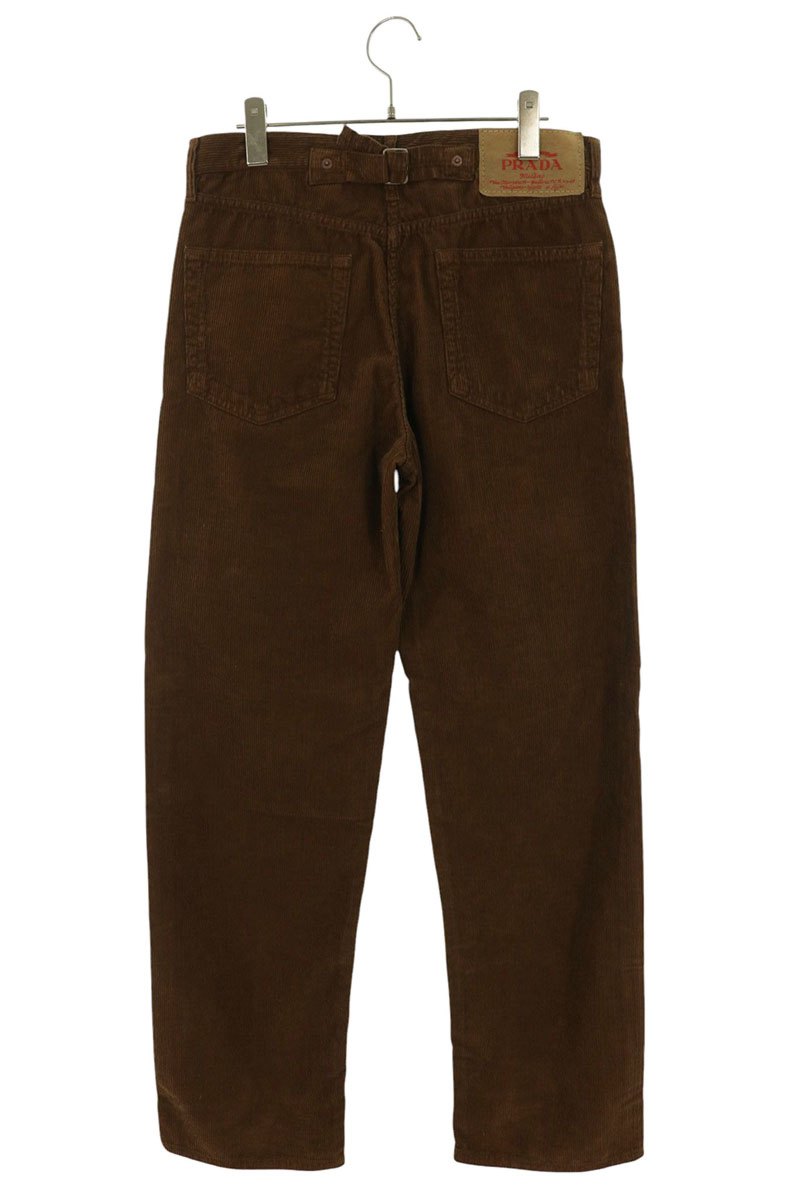 Prada Brown Corduroy Triangle Logo Pants Size 25