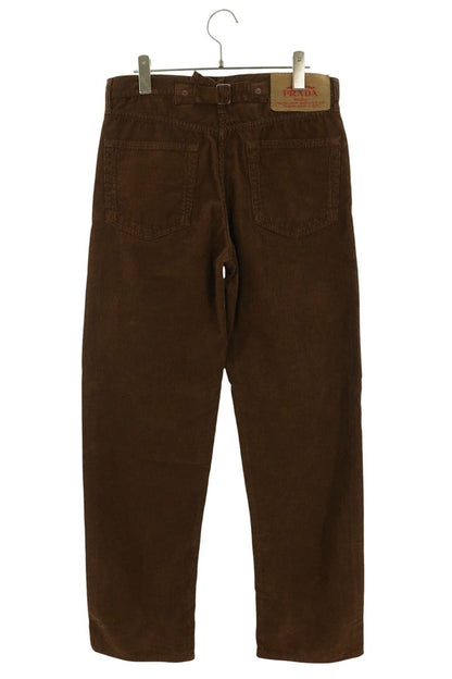 Prada Brown Corduroy Triangle Logo Pants Size 25