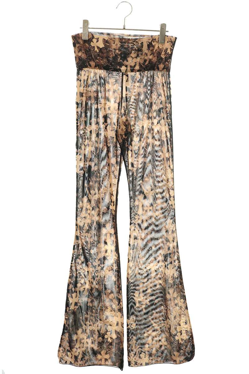 Chrome Hearts Cemetery Cross Sheer Flare Pants Brown Size XS