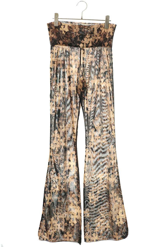 Chrome Hearts Cemetery Cross Sheer Flare Pants Brown Size XS