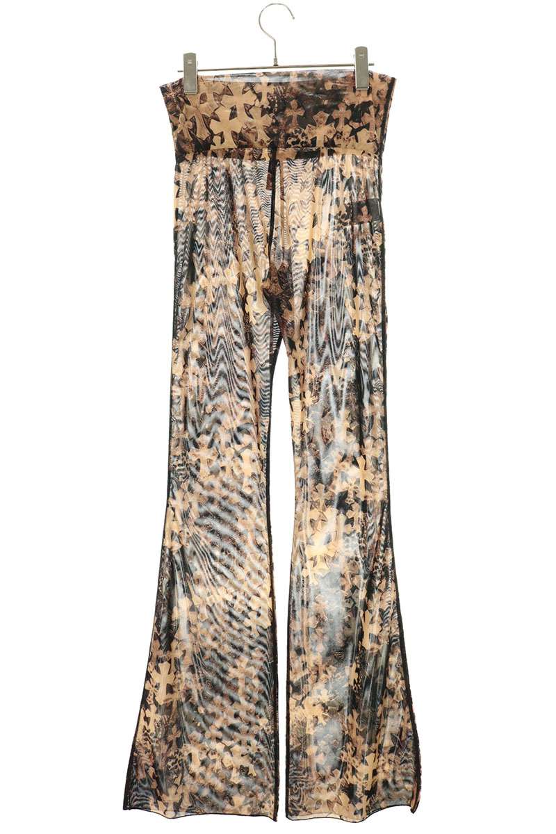 Chrome Hearts Cemetery Cross Sheer Flare Pants Brown Size XS