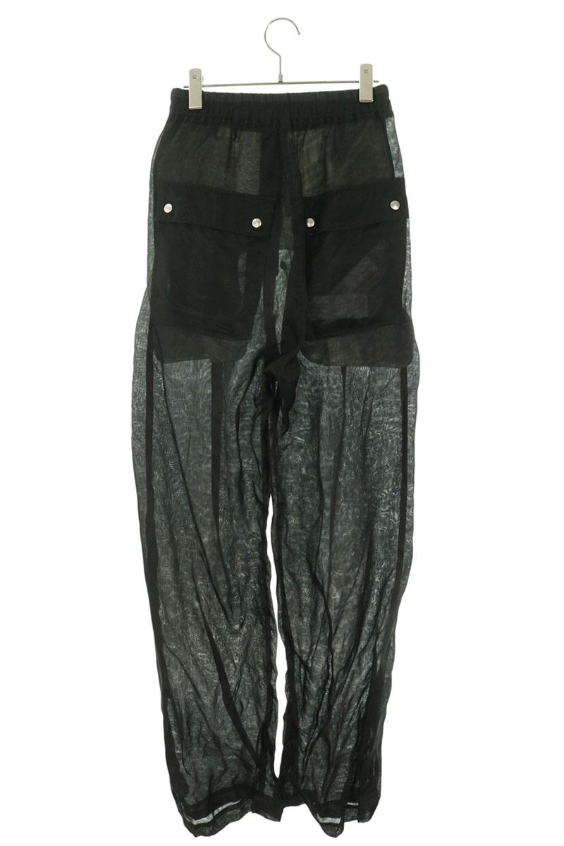 Rick Owens 24SS Geth Belas Sheer Silk Wide Leg Pants Size 38