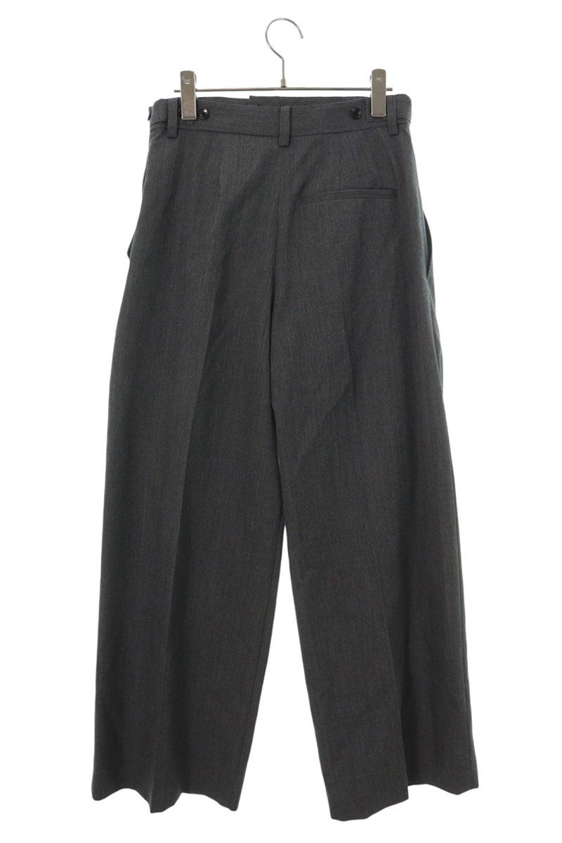 Vintage Gray Double Waist Wide Wool Slacks Size 36