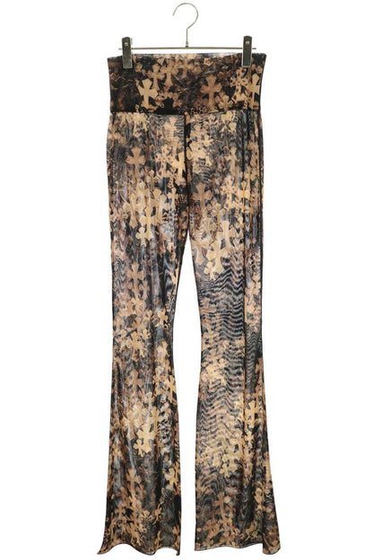 Chrome Hearts Cemetery Cross Sheer Flare Pants Brown Size XS