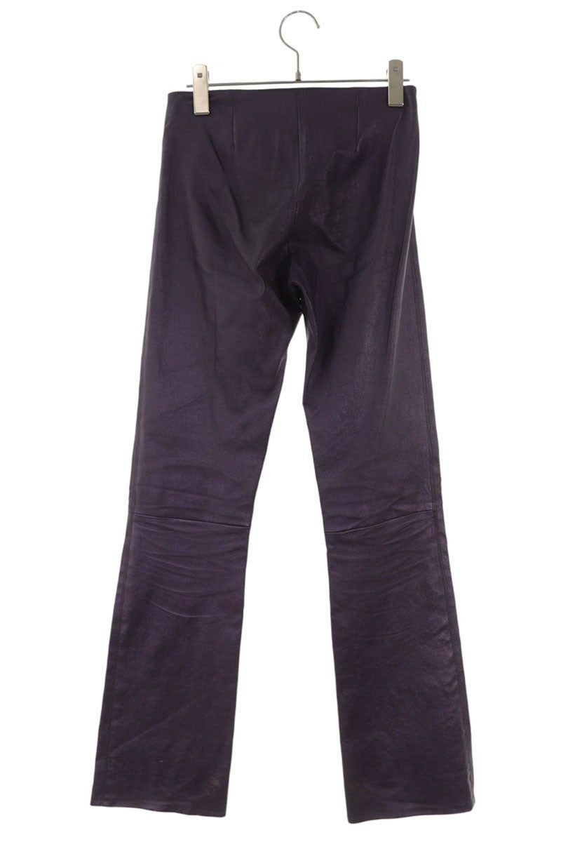 Chrome Hearts Purple Leather Flare Knee Pants