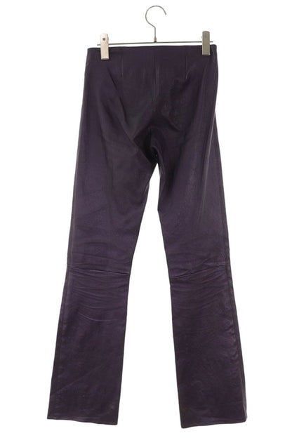Chrome Hearts Purple Leather Flare Knee Pants