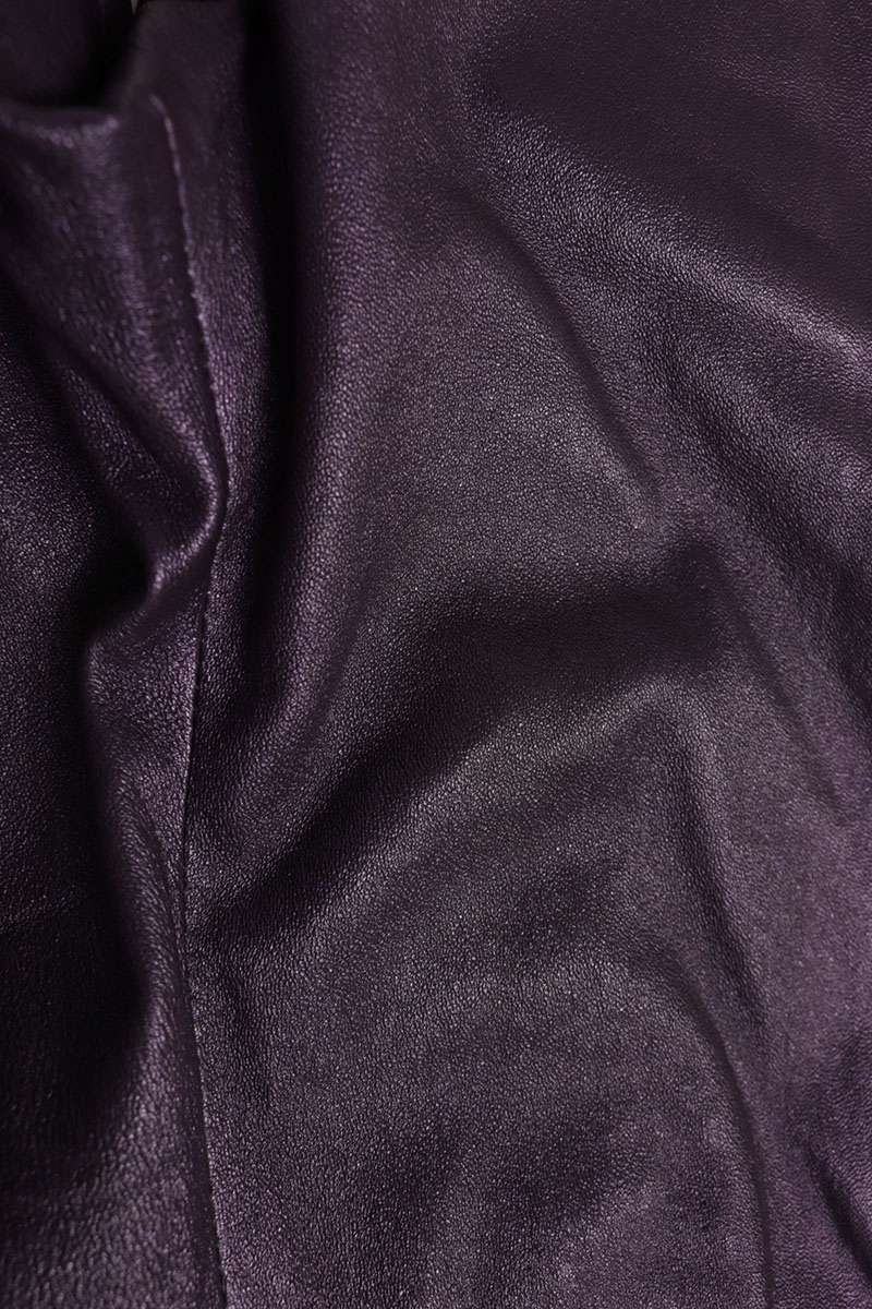 Chrome Hearts Purple Leather Flare Knee Pants