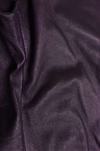 Chrome Hearts Purple Leather Flare Knee Pants