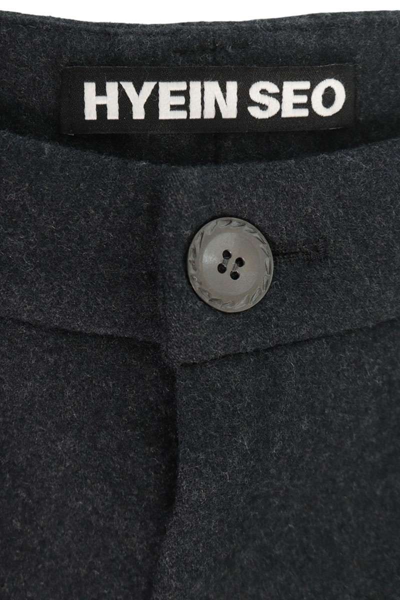 Hyein Seo Asymmetric Wool Cashmere Wide Pants Gray Size 1
