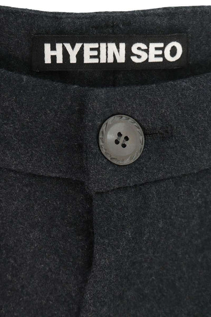 Hyein Seo Asymmetric Wool Cashmere Wide Pants Gray Size 1