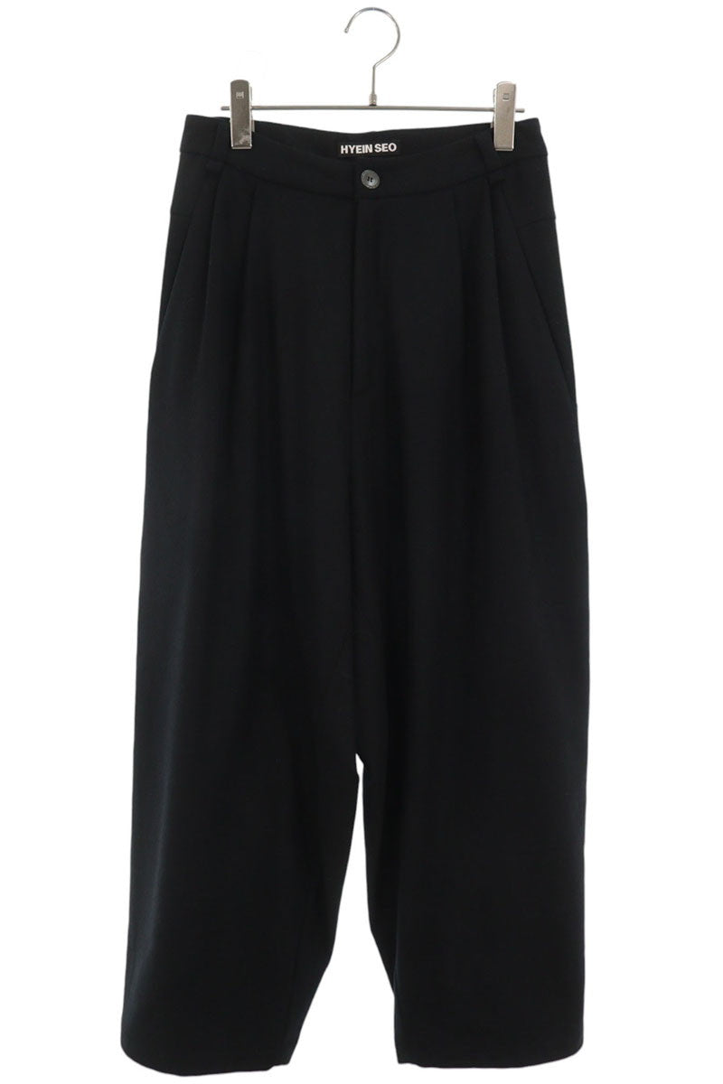 Hyein Seo Irregular Wool Wide-Leg Pants Black Size 1
