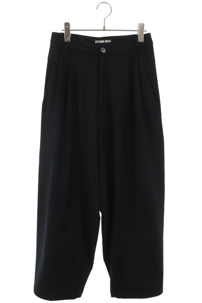 Hyein Seo Irregular Wool Wide-Leg Pants Black Size 1
