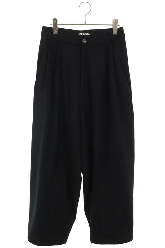 Hyein Seo Irregular Wool Wide-Leg Pants Black Size 1