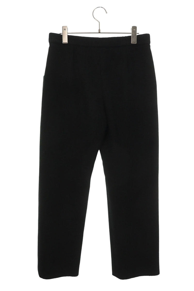 CHANEL Pile Fabric Pants Black Size 38