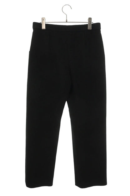 CHANEL Pile Fabric Pants Black Size 38