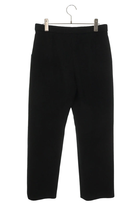 CHANEL Pile Fabric Pants Black Size 38