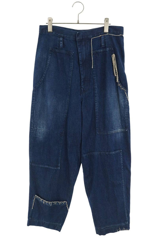 Y's Spotted Denim Patched-Pocket Pants Indigo Size 2