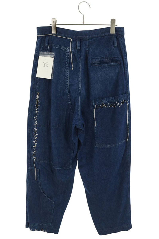 Y's Spotted Denim Patched-Pocket Pants Indigo Size 2