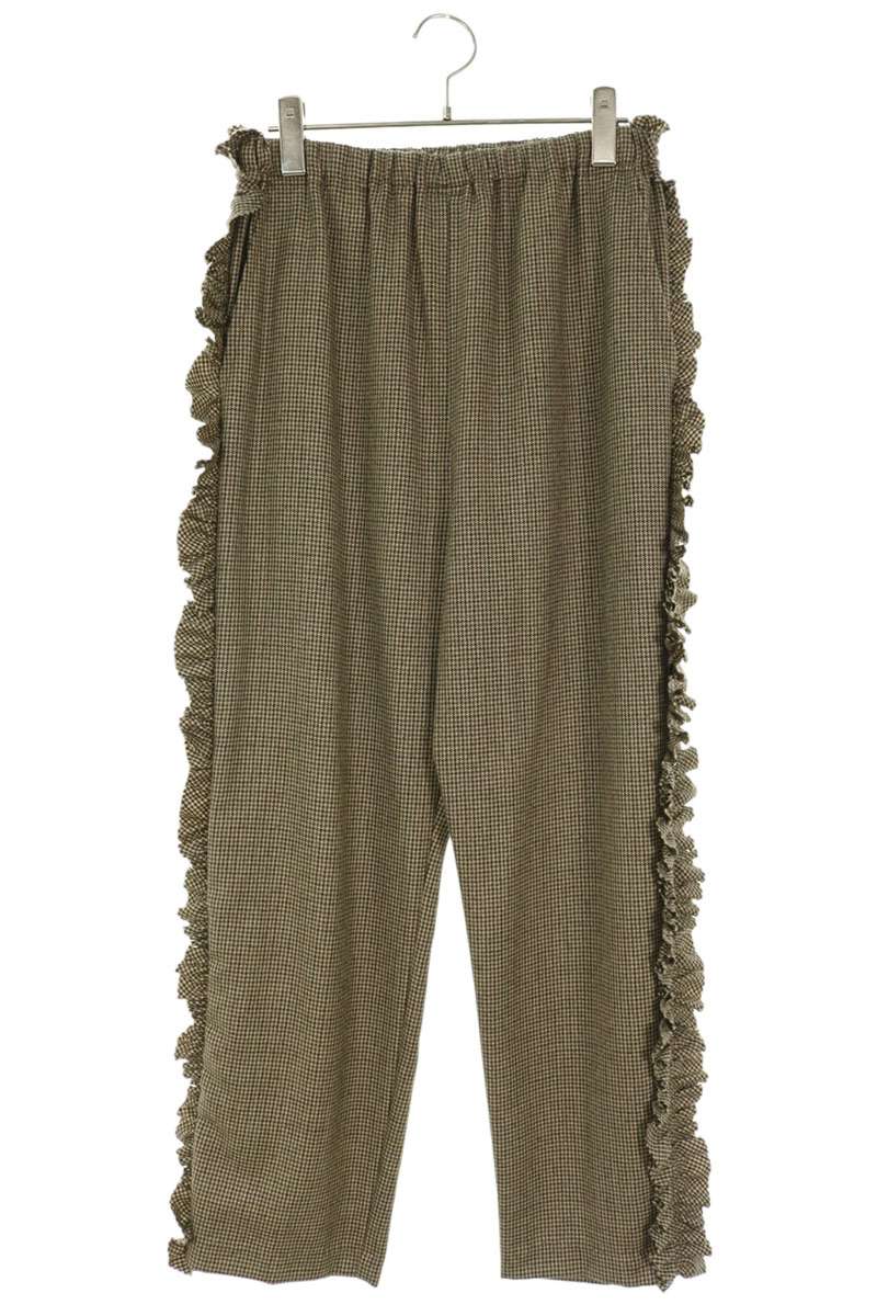 Rhodolirion Frill Side Houndstooth Wool Pants Brown Size 1