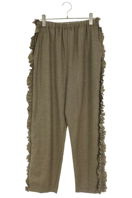 Rhodolirion Frill Side Houndstooth Wool Pants Brown Size 1