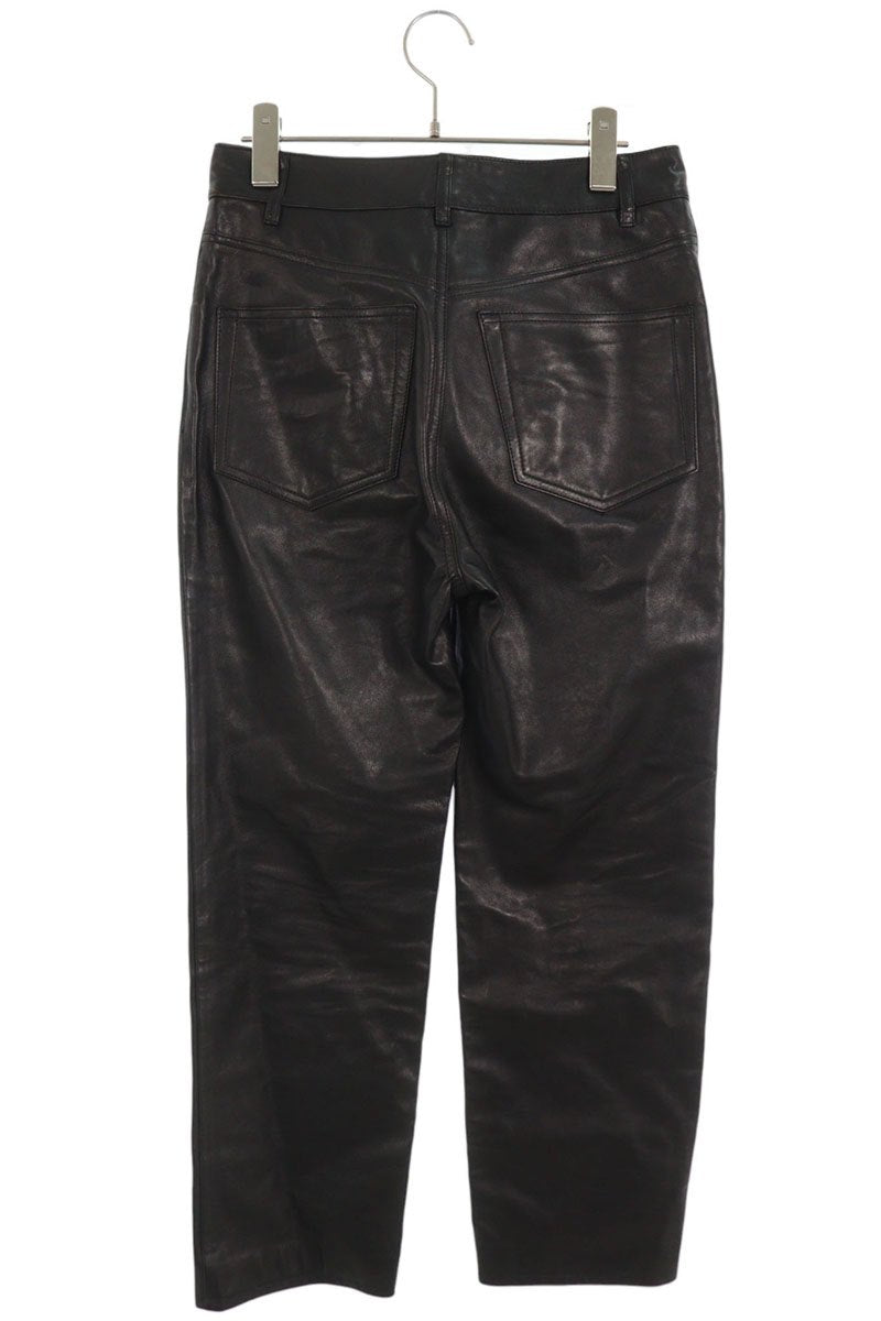 GUCCI 23SS Leather Long Pants Black Size 38