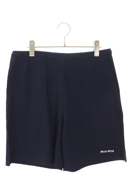 Miu Miu Navy Embroidered Pique Shorts Size 40